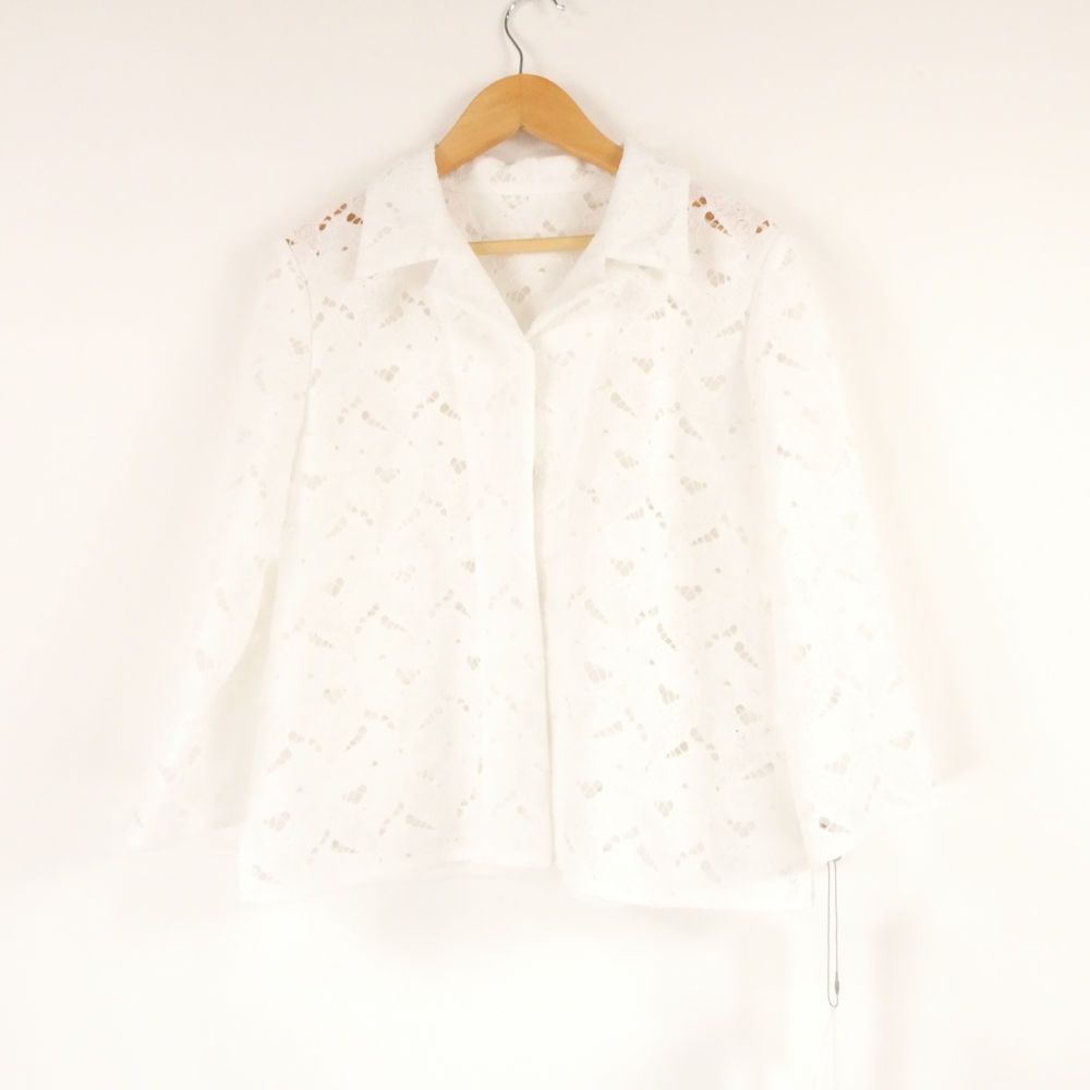 ♥ SCAPA スキャパ 72253170701 フラワーレースブラウス 38 ポリエステル100％ 七分袖 レディース AO3377A47