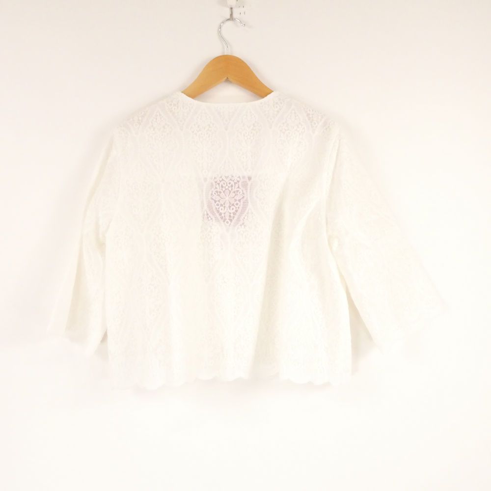 AMACA アマカ コットンラミーレースボレロブラウス 38 綿他 七分袖 レディース AO3376A47