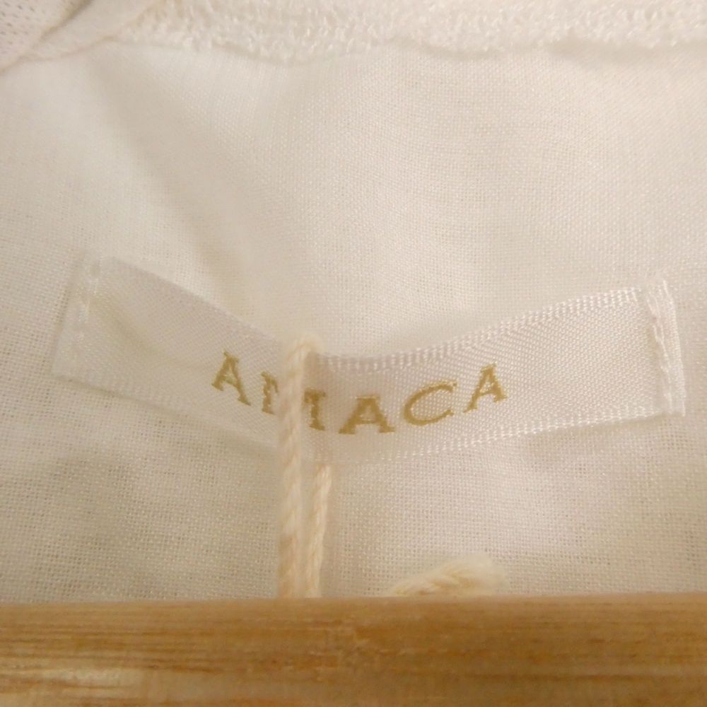  ♥ AMACA アマカ コットンラミーレースボレロブラウス 38 綿他 七分袖 レディース 五分袖 七分袖 シャツ ブラウス