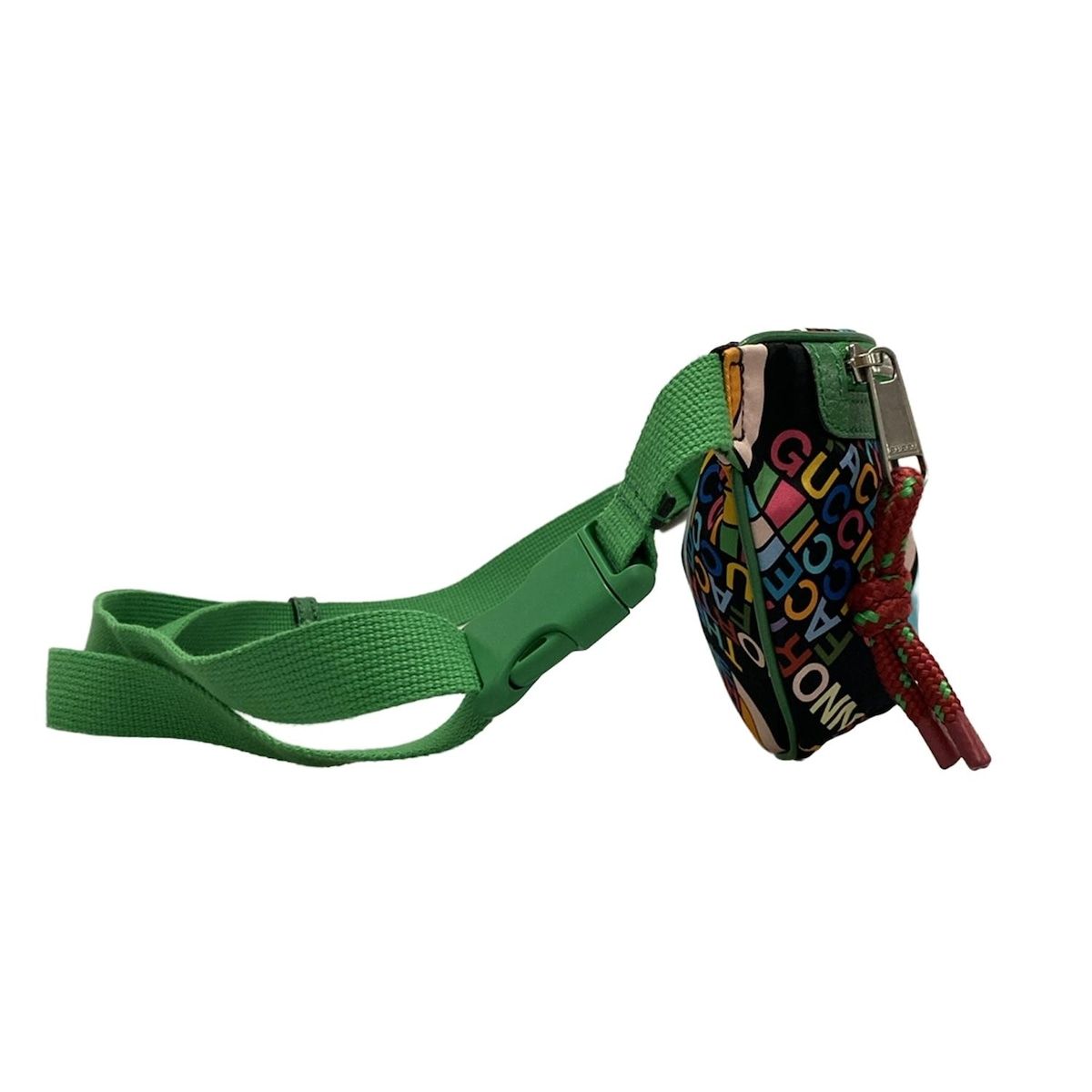 GUCCI グッチ ウエストポーチ ウエストバッグ 650299 グリーン×黒×マルチ THE NORTH FACE コラボ レザー