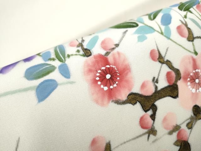 平和屋着物○塩瀬 九寸名古屋帯 舞桜文 金糸 正絹 逸品 CAAZ4338hy