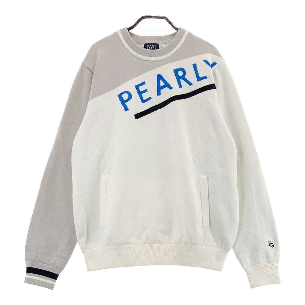 サイズ 5 PEARLY GATES パーリーゲイツ 2025年モデル ウール混 裏地付 ニットセーター ホワイト系 240101552159 ゴルフウェア メンズ ストスト