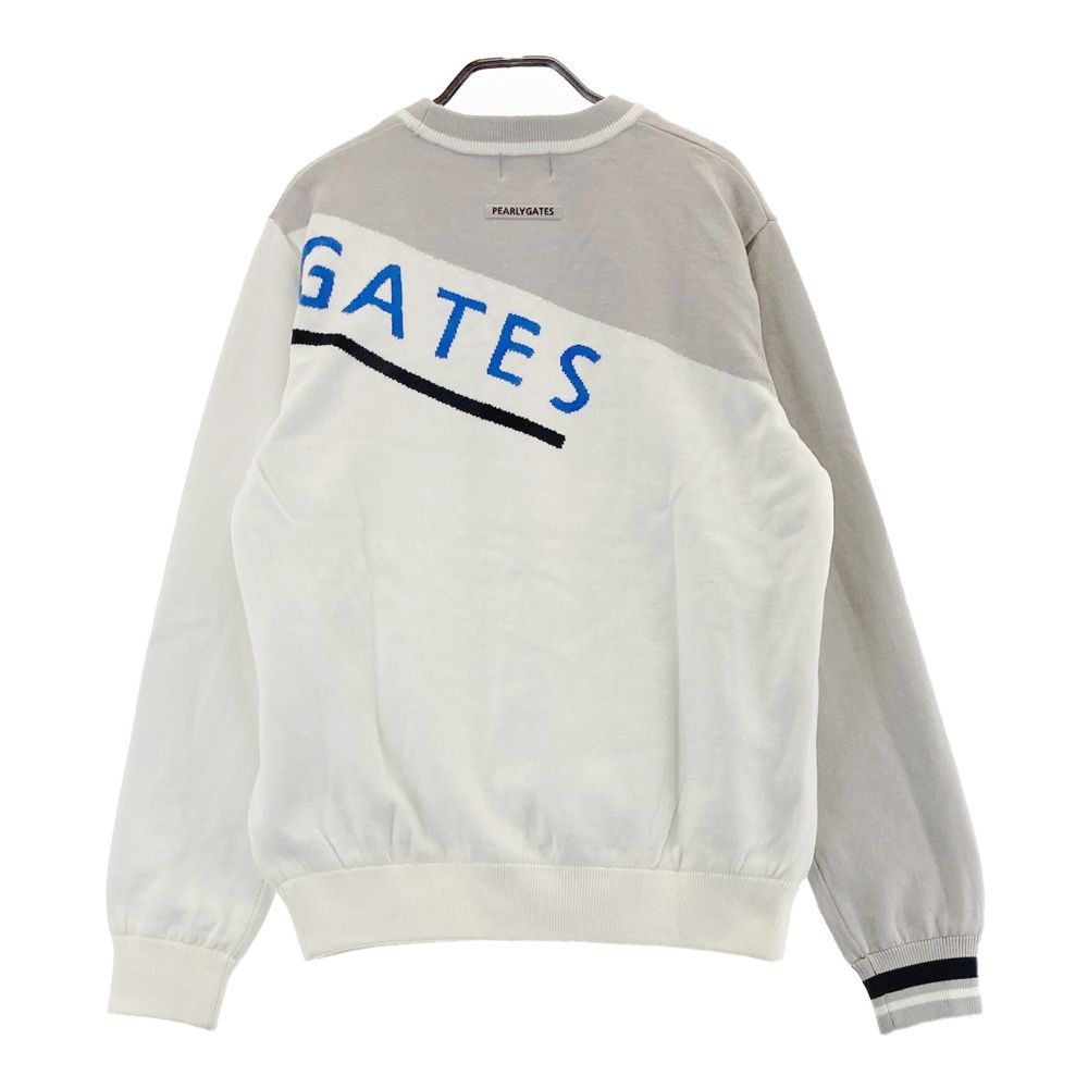 サイズ 5 PEARLY GATES パーリーゲイツ 2025年モデル ウール混 裏地付 ニットセーター ホワイト系 240101552159 ゴルフウェア メンズ ストスト