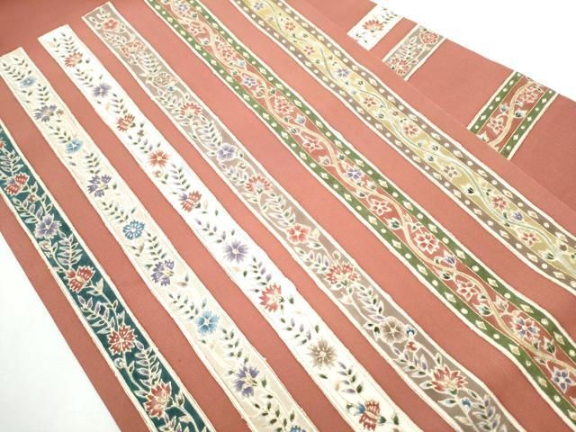 平和屋着物○塩瀬 九寸名古屋帯 花菱文 金彩 正絹 逸品 DAAX4232ps