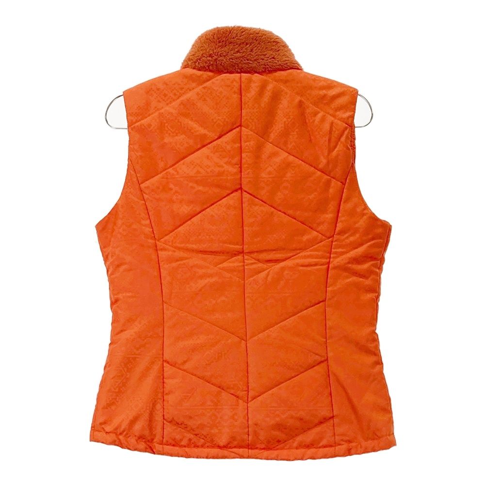 サイズ M MUNSING WEAR マンシングウェア JWLK654 中綿 ジップベスト 総柄 オレンジ系 240101552412 ゴルフウェア レディース ストスト