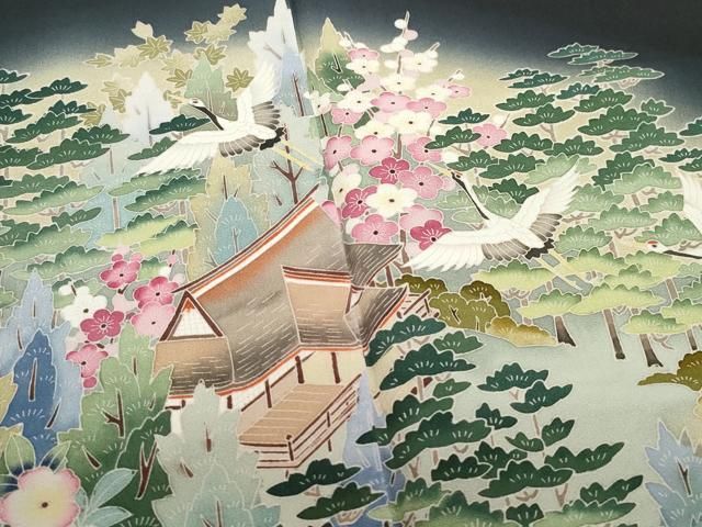 作家物 飛鶴風景草花文