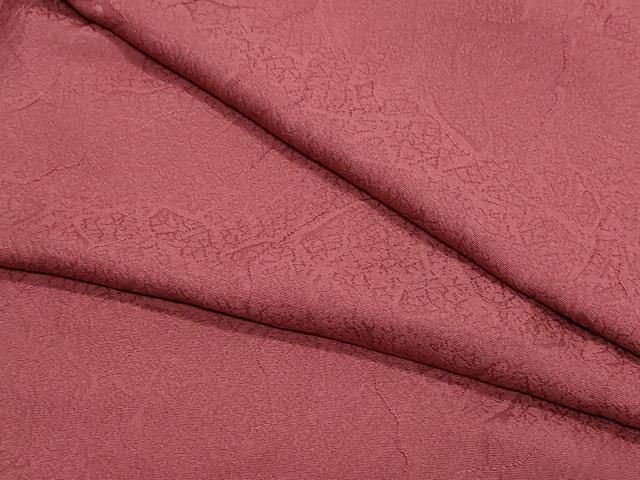 平和屋着物●上質な色無地 吉祥地紋 蘇枋色 正絹 ♥ CAAZ8160vf