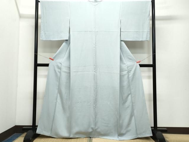 平和屋着物●上質な色無地 灰青色 正絹 ♥ CAAZ8161vf