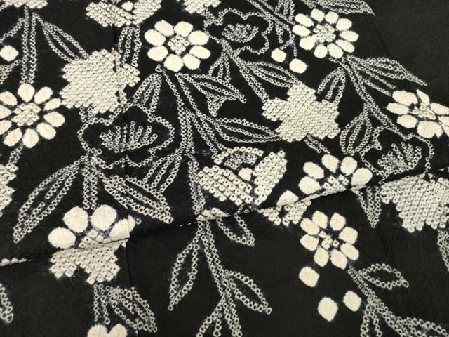 平和屋着物●訪問着　総絞り　本疋田絞り　枝垂れ花文　黒地　正絹　逸品　AABC8652ck 平和屋着物○訪問着 総絞り 本疋田絞り 枝垂れ花文 黒地 正絹