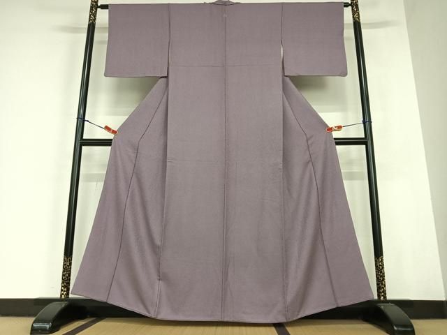 平和屋着物●上質な色無地 暗紅色 正絹 AABC5048zg