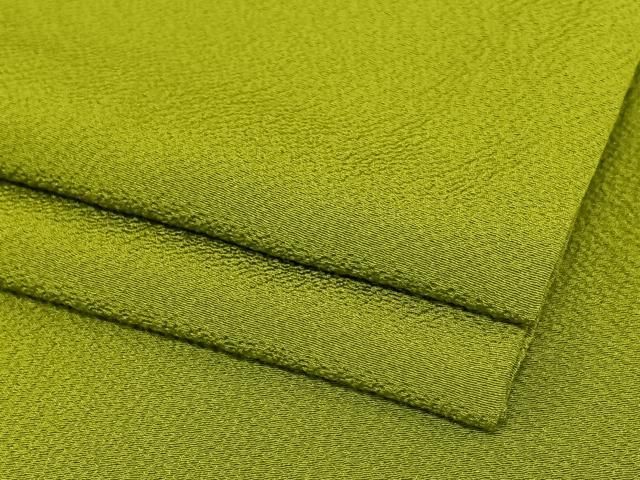 平和屋着物●上質な色無地 鶯色 やまと誂製 正絹 AABC5055zg