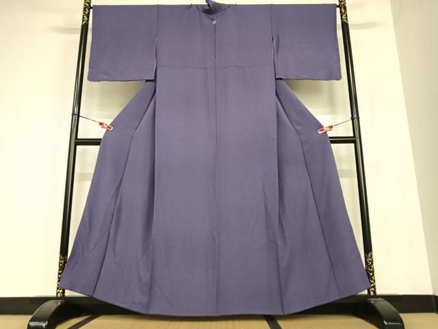 平和屋着物●上質な色無地 菫色 正絹 AABC5067zg