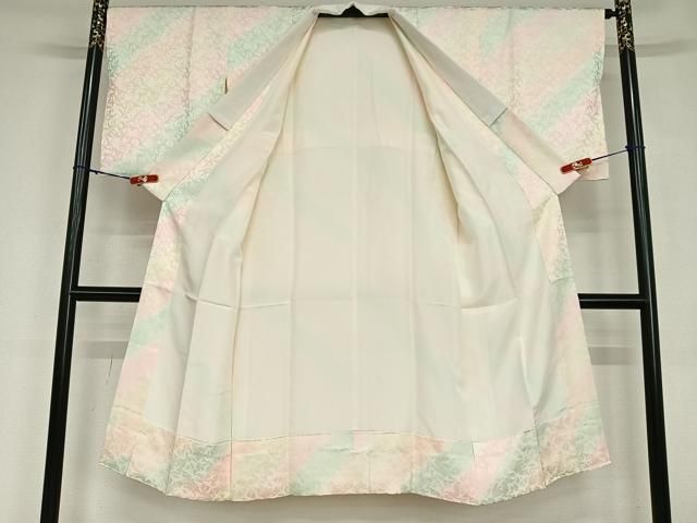 平和屋着物●長襦袢 袷 群れ鶴文 暈し染め 正絹 AABC5073zg