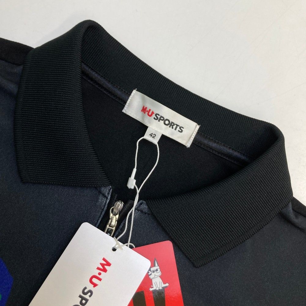 良い サイズ：42 M.U SPORTS エムユースポーツ ハーフジップ 半袖ポロ