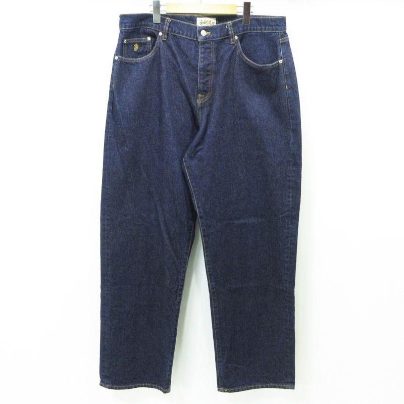 三重本店 STUSSY ステューシー ロゴ刺繍ボタンフライデニムパンツ 116599 ネイビー インディゴ サイズ 36 107