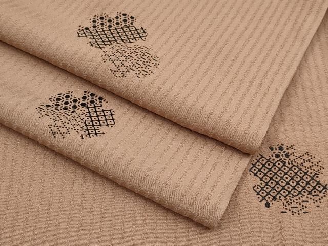 平和屋着物 上 印傳 小紋 単衣 雪輪重ね文 梅染色地 CYAA3555s5