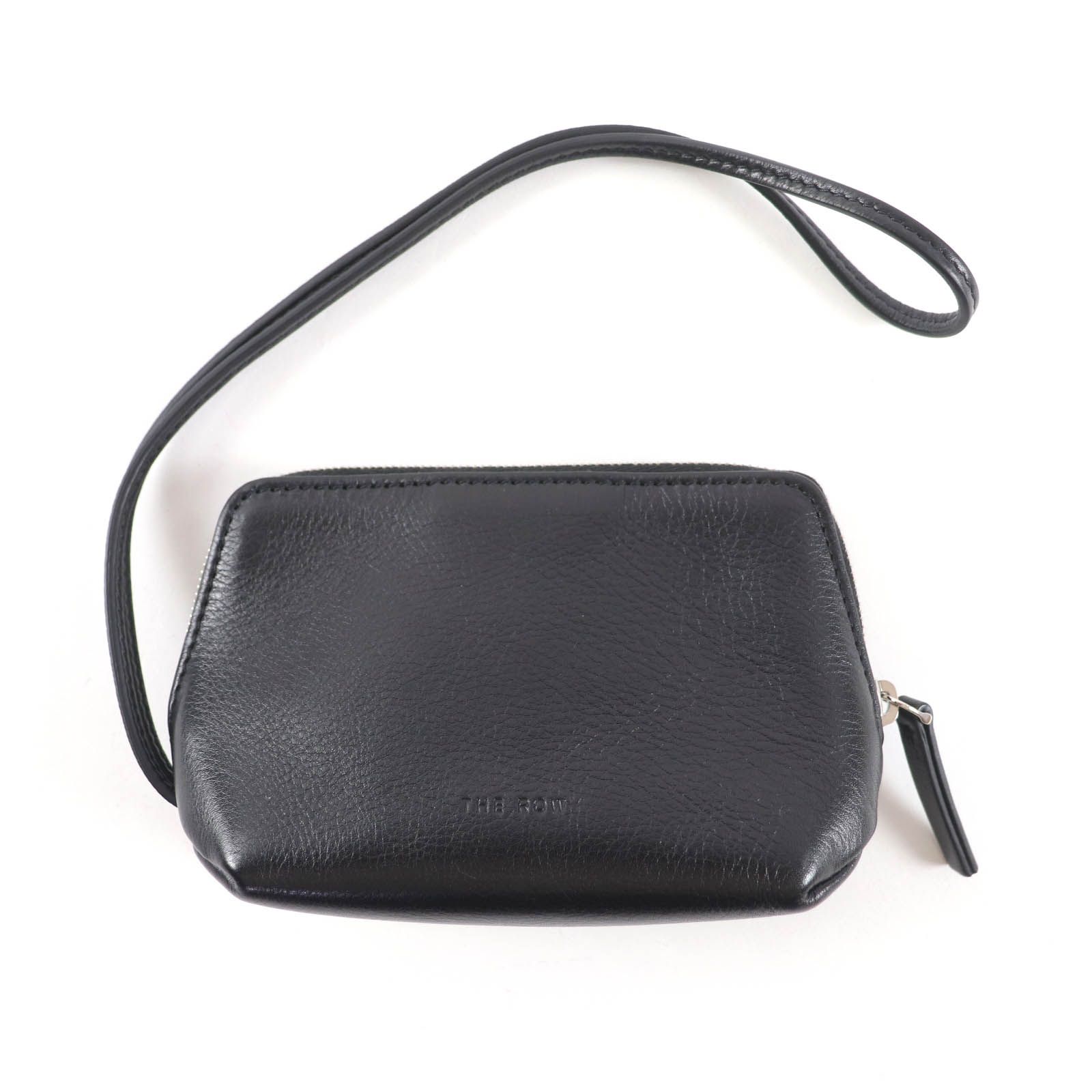 THE ROW CIRCLE POUCH ゴールド金具　ブラック　ザロウ　ポーチ MANDRN | The Woven Rover - Black Leather Circle Pouch