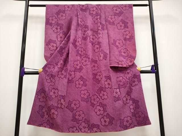 平和屋着物 上 七五三 女の子 7歳 祝着 総絞り 舞花文 暗紅色地 CYAA3584s5