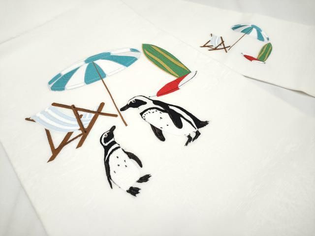 平和屋着物■極上　九寸名古屋帯　総刺繍　ペンギン　逸品　未使用　CYAA3604s5 平和屋着物□極上 九寸名古屋帯 総刺繍 ペンギン 逸品 未使用