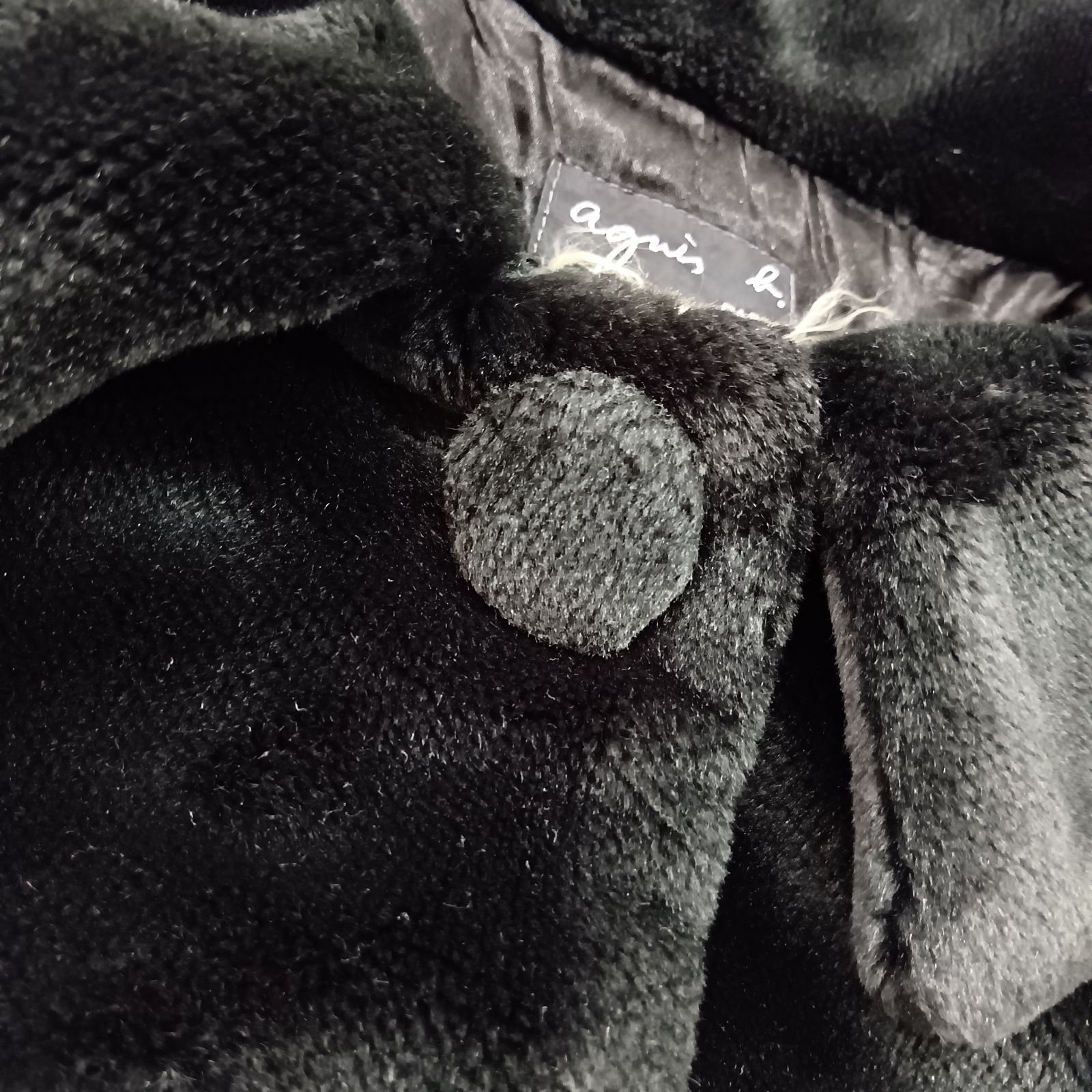 agnes b. ベロアジャケット コート ブラック アニエスベー - メルカリ