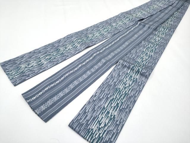 平和屋着物 上 男性 本場筑前博多織 両面 角帯 間道 献上 褐色地 井上絹織謹製 博多金ラベル 証紙付き CYAA3610s5