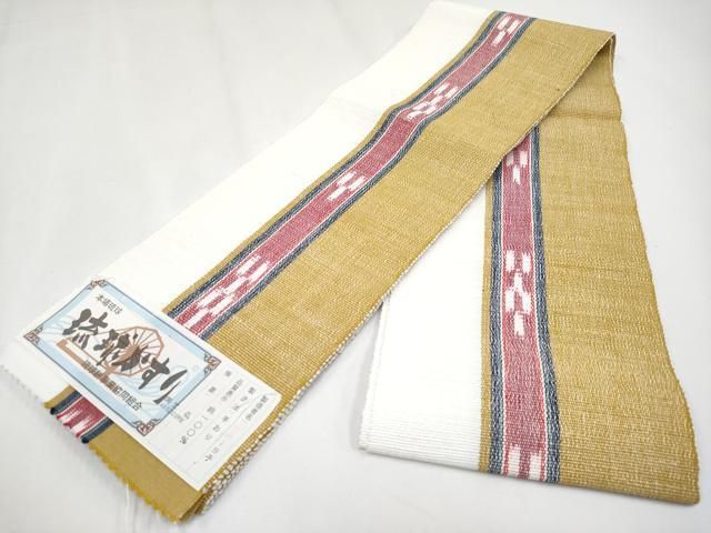 平和屋着物 上 竺仙 本場琉球絣 半幅帯 野原トヨ子 証紙付き 綿 ♥ CYAA3612s5