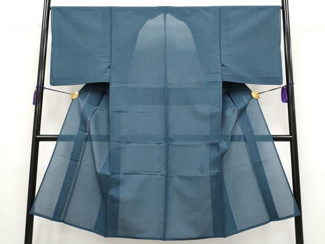 平和屋着物 上 夏物 男性 紗紬 色無地 鉄御納戸色地 s 5