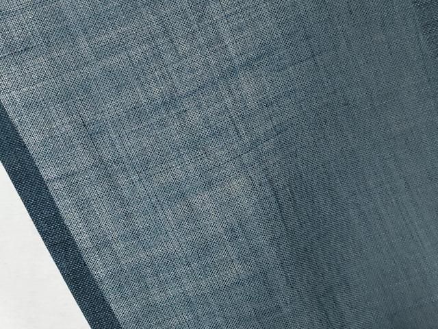 平和屋着物□極上 夏物 男性 本場小千谷ちぢみ 色無地 鉄御納戸色地 麻  