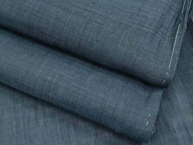 平和屋着物 上 夏物 男性 本場小千谷ちぢみ 色無地 鉄御納戸色地 麻 ♥ CYAA3638s5