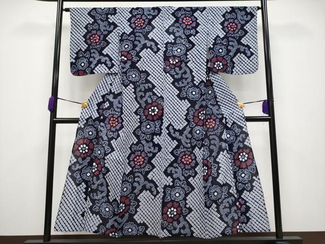 平和屋着物 上 夏物 浴衣 有松鳴海絞り 草花文 綿 CYAA3644s5