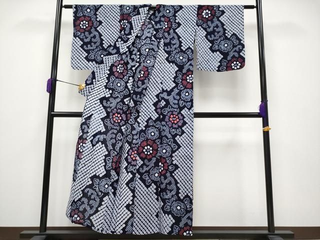 平和屋着物 上 夏物 浴衣 有松鳴海絞り 草花文 綿 CYAA3644s5