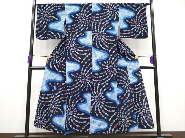 平和屋着物 上 夏物 浴衣 有松鳴海絞り 舞花文 綿 CYAA3657s5