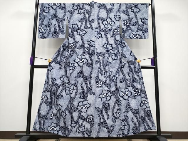 平和屋着物 上 夏物 浴衣 有松鳴海絞り 枝花文 綿 CYAA3660s5