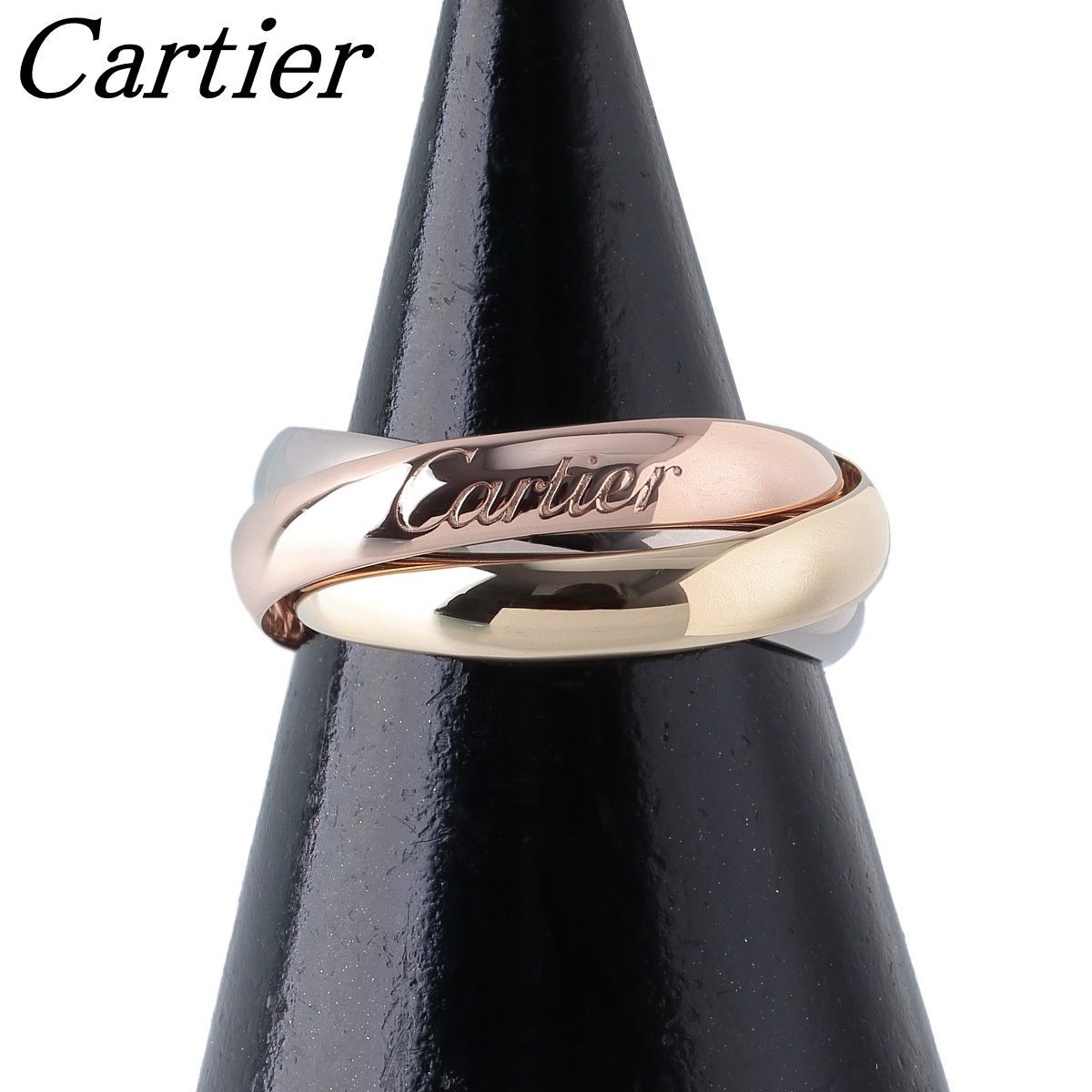 カルティエ トリニティ リング MM クラシック 48 Au 750 PG WG YG スリー 保証書 2019年 仕上げ済 Cartier 23953