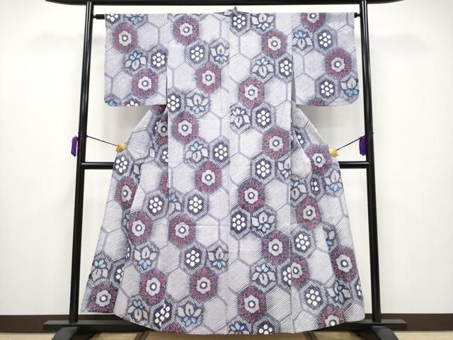 平和屋着物 上 夏物 浴衣 有松鳴海絞り 亀甲花文 綿 CYAA3667s5