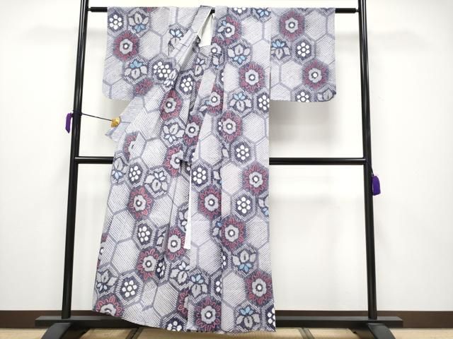 平和屋着物 上 夏物 浴衣 有松鳴海絞り 亀甲花文 綿 CYAA3667s5