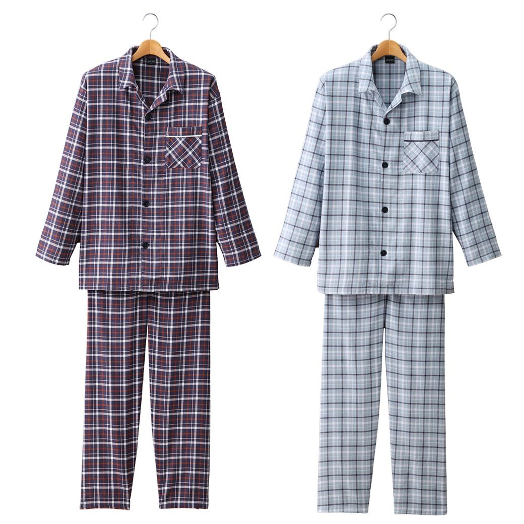 綿100％チェック柄パジャマ 組同サイズ