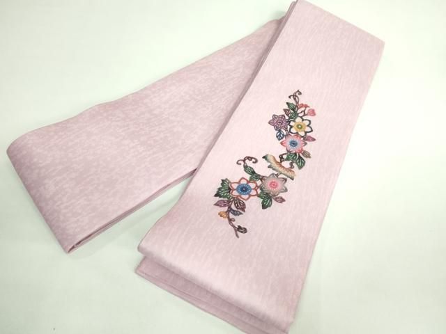 平和屋着物 上 夏物 本場琉球紅型 安里和雄 半幅帯 枝花文 証紙付き ♥ DZAB0730kh5