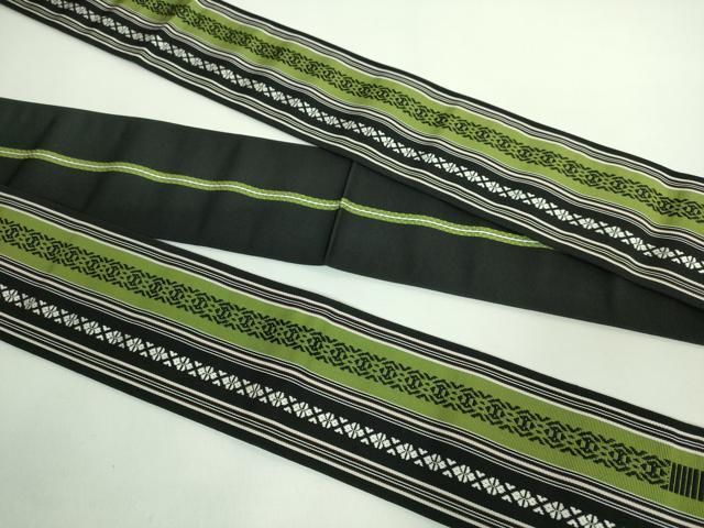  平和屋着物 上 男性 本場筑前博多織 角帯 献上 黒地 証紙付き kh 5 角帯 帯