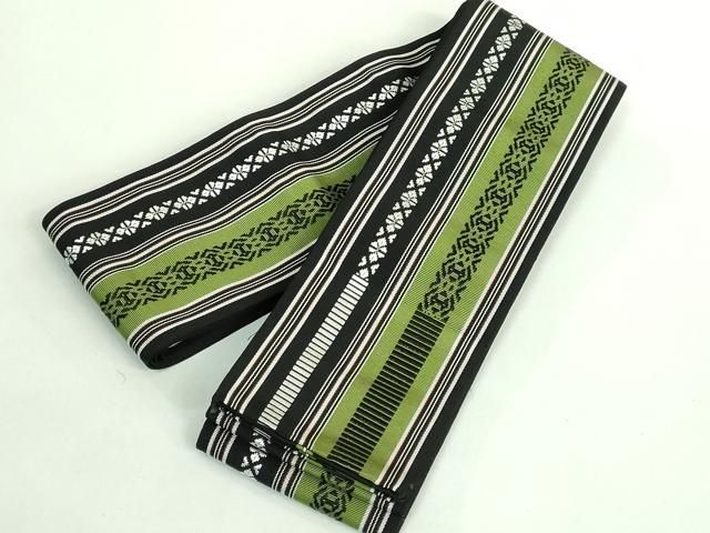 平和屋着物 上 男性 本場筑前博多織 角帯 献上 黒地 証紙付き kh 5