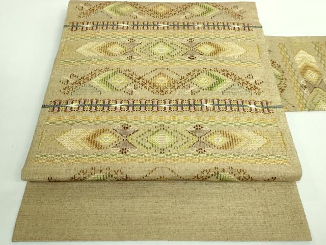 平和屋着物 上 本場琉球 読谷山花織 紬地 九寸名古屋帯 DZAB0745kh5