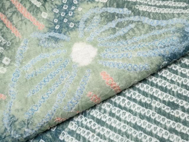 【海外限定】 平和屋着物 上 夏物 浴衣 有松鳴海絞り 舞蝶文 綿 CYAA3673s5 人気ブランドの新作も！