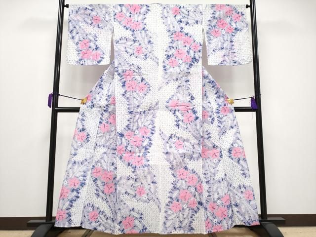 平和屋着物 上 夏物 浴衣 有松鳴海絞り 草花文 綿 CYAA3675s5