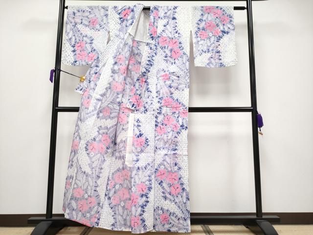 平和屋着物 上 夏物 浴衣 有松鳴海絞り 草花文 綿 CYAA3675s5