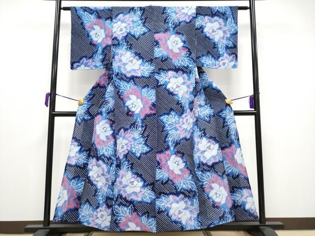 平和屋着物 上 夏物 浴衣 有松鳴海絞り 牡丹 綿 CYAA3677s5