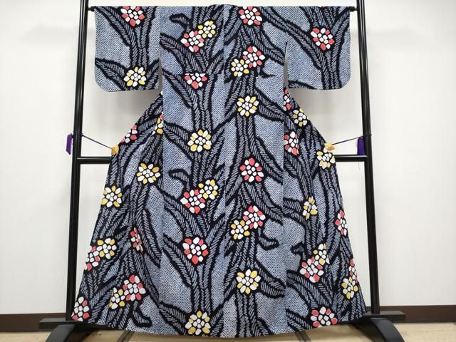 平和屋着物 上 夏物 浴衣 有松鳴海絞り 草花文 綿 CYAA3678s5