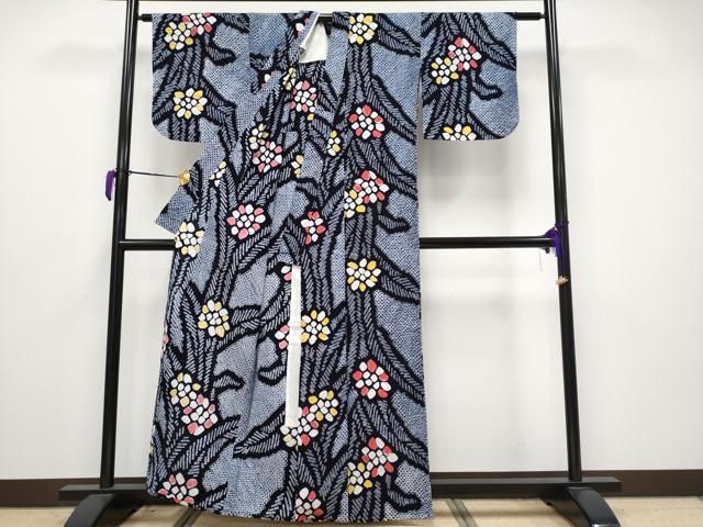 平和屋着物 上 夏物 浴衣 有松鳴海絞り 草花文 綿 CYAA3678s5