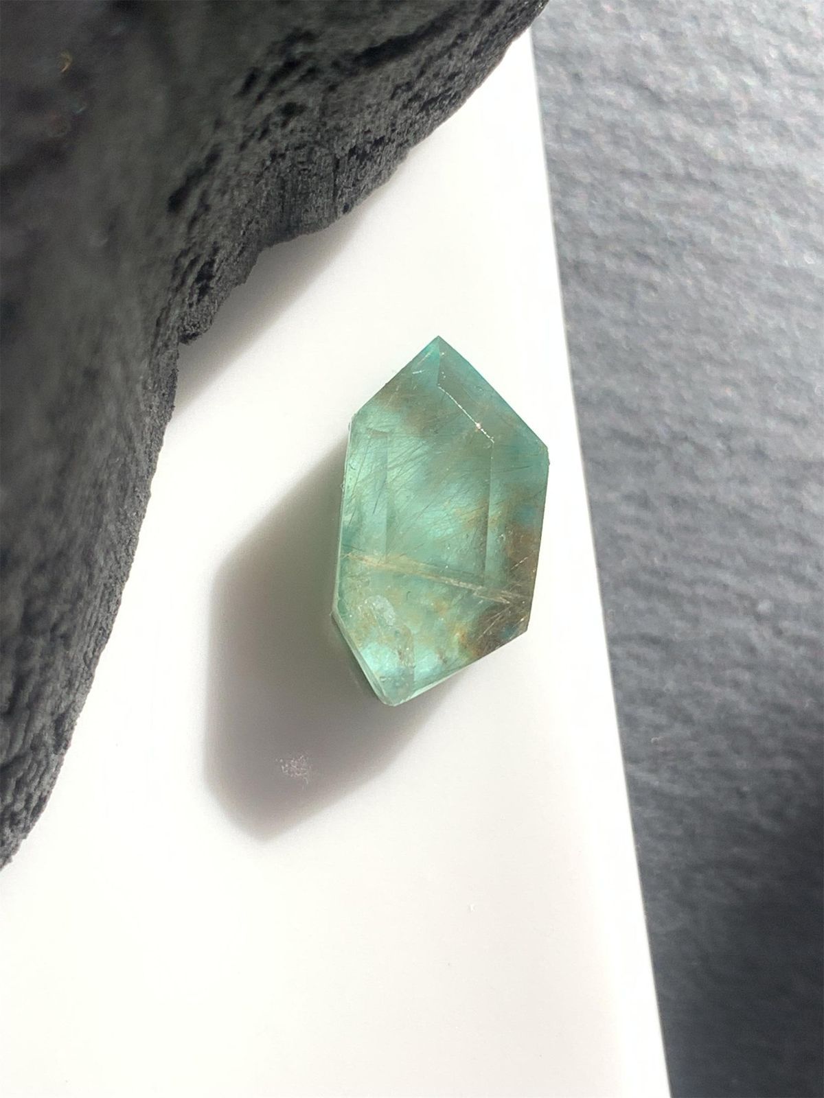 ターコイズ×ルチルクォーツ ダブレット ストーン ペリドット ペンダント ネックレス チャーム SV 925シルバー １点もの 229-1