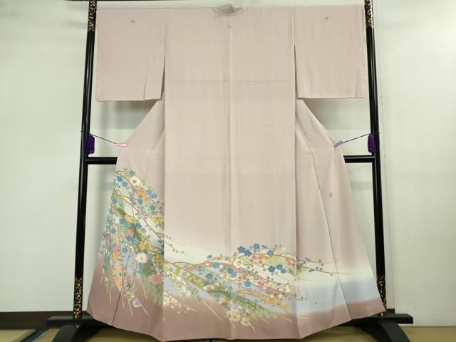 平和屋着物 上 本加賀友禅作家 森内瑞恵 色留袖 吉祥花文 暈し染め 薄い虹色地 DZAB0763kh5