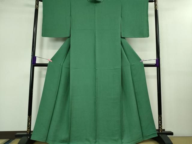 平和屋着物 上 色無地 木賊色 ♥ DZAB0785kh5